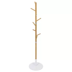 Autronic DR-N1006 WT Drewniany wieszak stojak biały, 40 x 175 cm